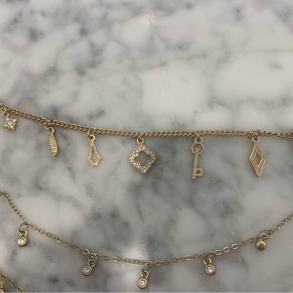 White House Black Market Three Tier Charm Necklace - Picture 3 of 5